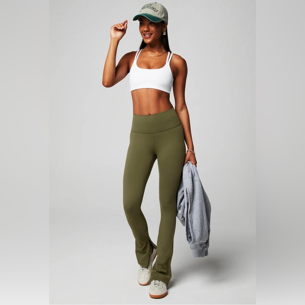 Fabletics Olive Green Define PowerHold Split Hem Legging